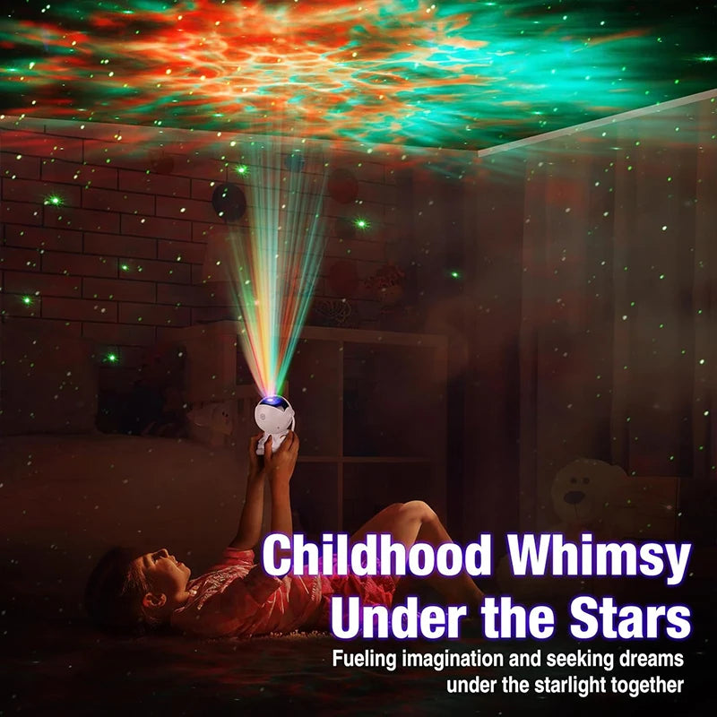 Veilleuse projecteur etoiles astronaute dans chambre enfant - decoration nuit