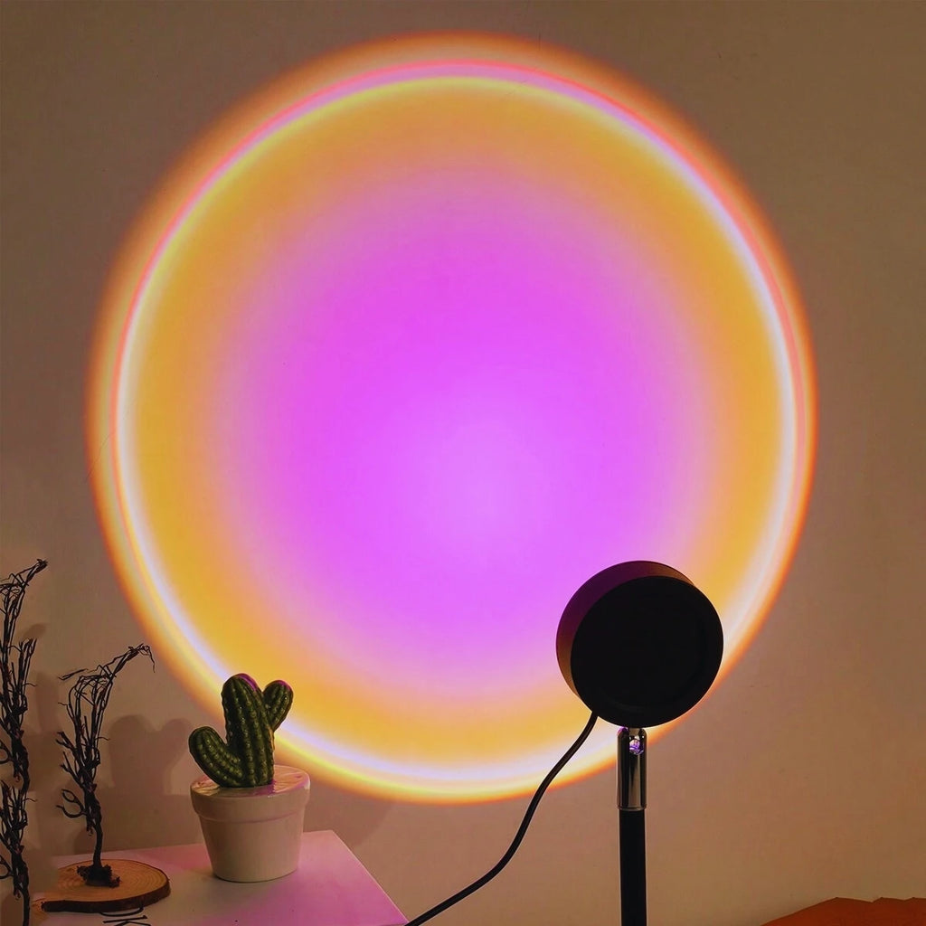Lampe sunset dans salon moderne - decoration ambiance lumineuse tendance